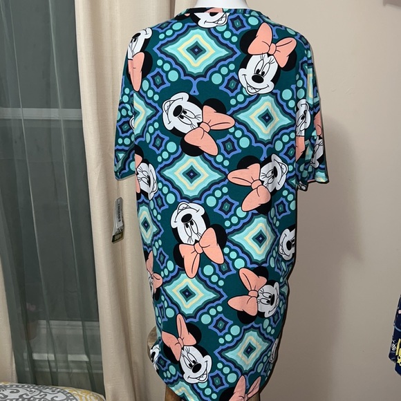 NWT Disney Lularoe Irma - Minnie Mouse teal green & pink w/ black & blue pattern - Picture 5 of 5